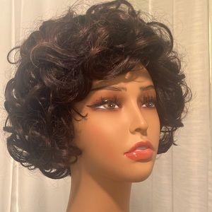 Wig black with auburn tint